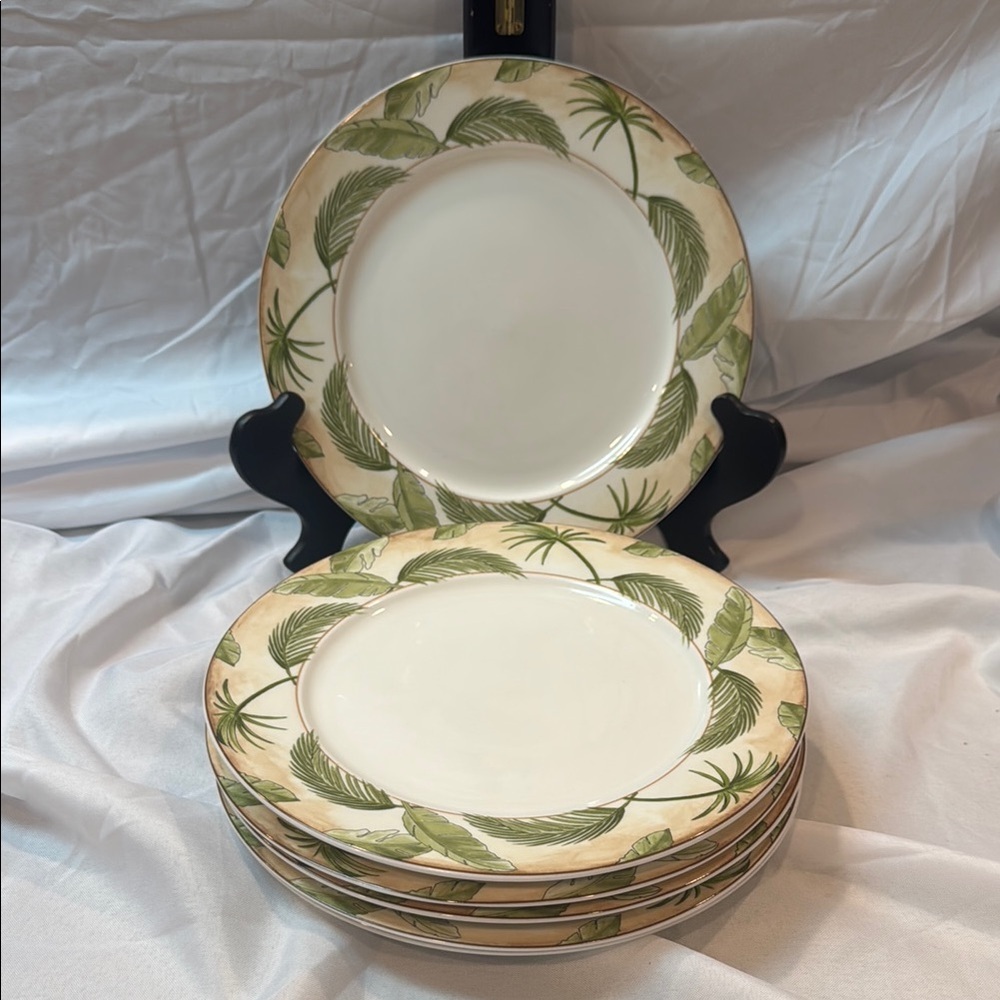American Atelier ‘Tropical Palm’ Leaf Dinner Plate Set of 6, 5185, Palm Trees